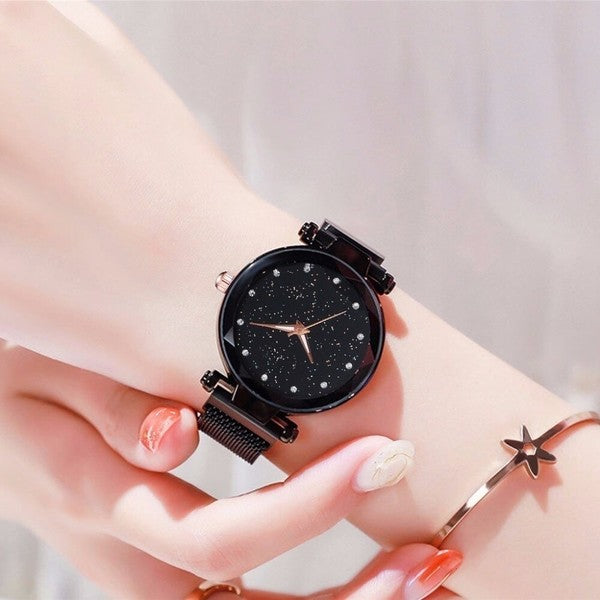 Prime_Zar Bundle of 3 ladies Luxury Starry Sky Magnet Wrist Watches - Prime Zar